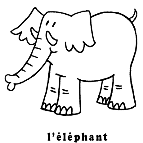 coloriage l'éléphant mon premier imagier