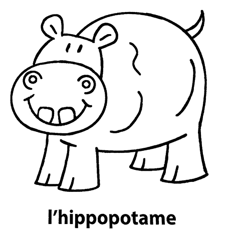 coloriage l'hippopotame mon premier imagier
