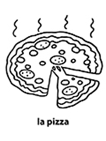 coloriage la pizza mon premier imagier