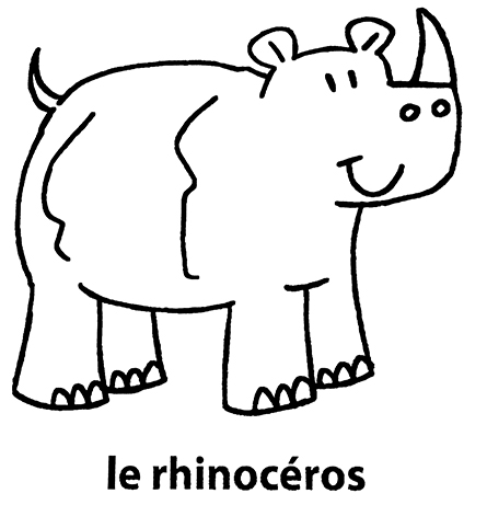 coloriage le rhinocéros mon premier imagier