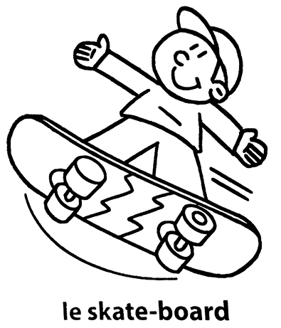 coloriage le skate-board mon premier imagier