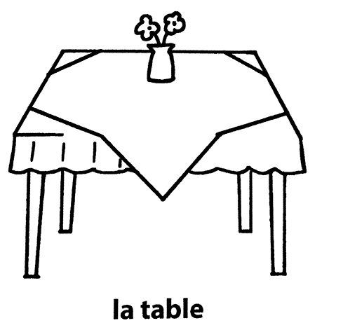 Image à colorier Table