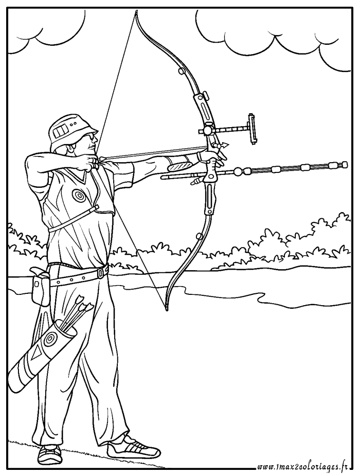 coloriage jeux olympiques - Tir à l'arc