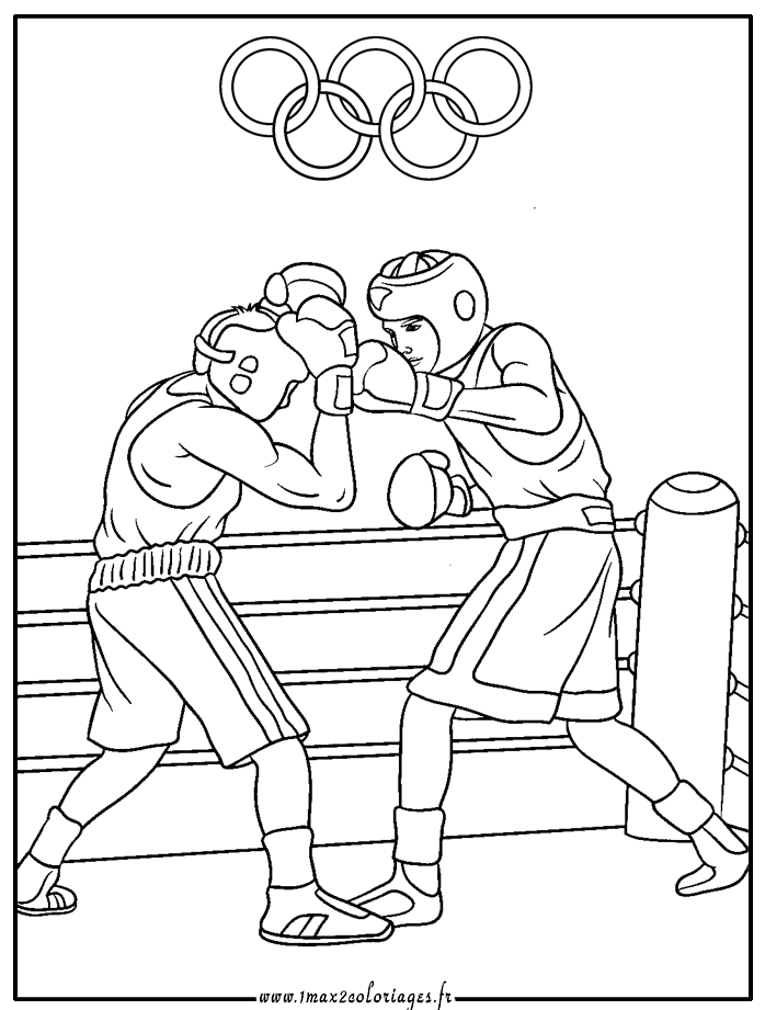 coloriage jeux olympiques - Boxe