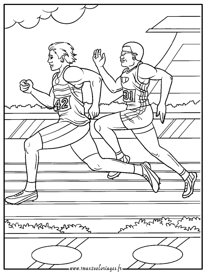 coloriage jeux olympiques - Athlètisme - Athlètisme - Le 100 mètres