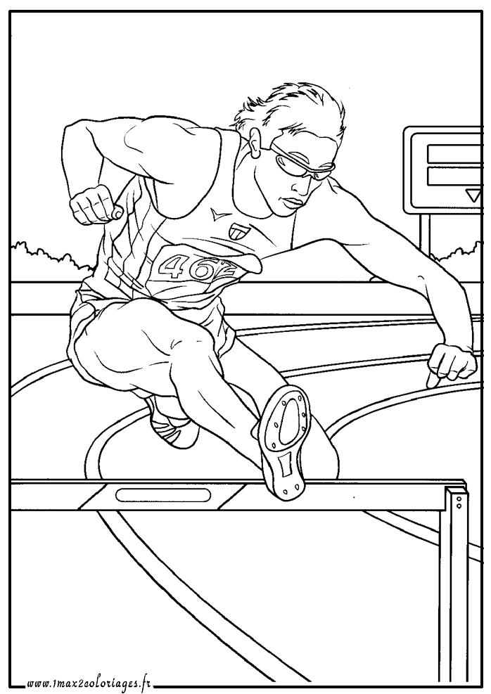 coloriage jeux olympiques - Athlètisme - 110 m haies