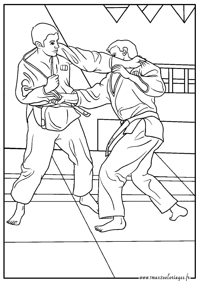 coloriage jeux olympiques - judo