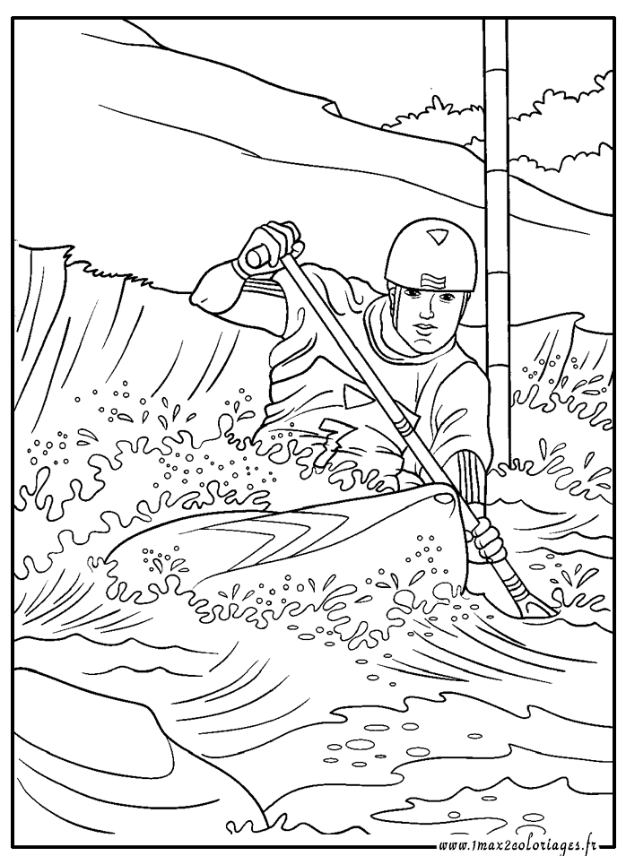 coloriage jeux olympiques - Canoë-kayak