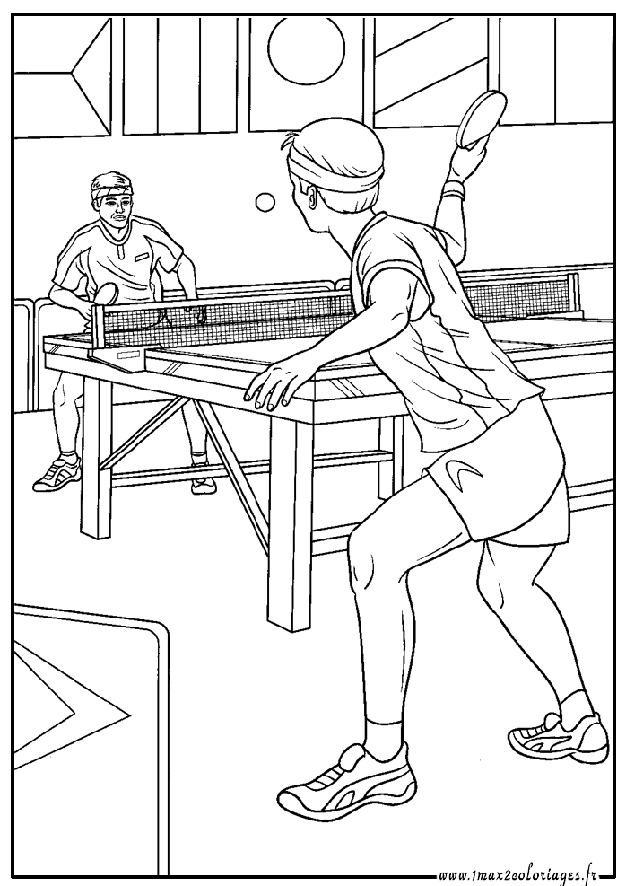 coloriage jeux olympiques - Tennis de table - ping-pong