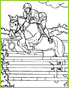 Coloriages Jeux Olympiques Equitation - Saut d'obstacle