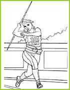 coloriage jeux olympiques - Le lancer de javelot