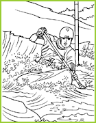 coloriage jeux olympiques - Canoë-kayak