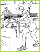 coloriage jeux olympiques - Tennis de table - ping-pong