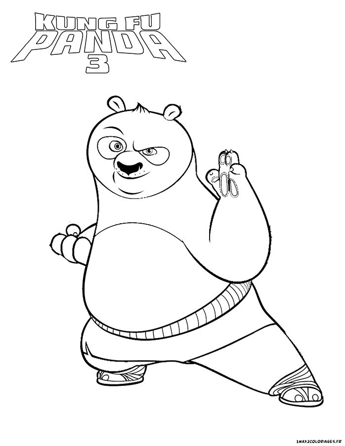 coloriage de po kung fu panda 3