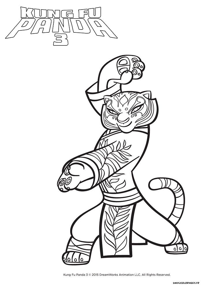 Tigresse coloriage kung fu panda 3