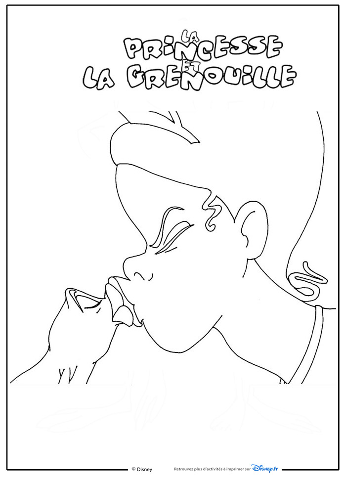 La Princesse Et La Grenouille Disney Coloriage