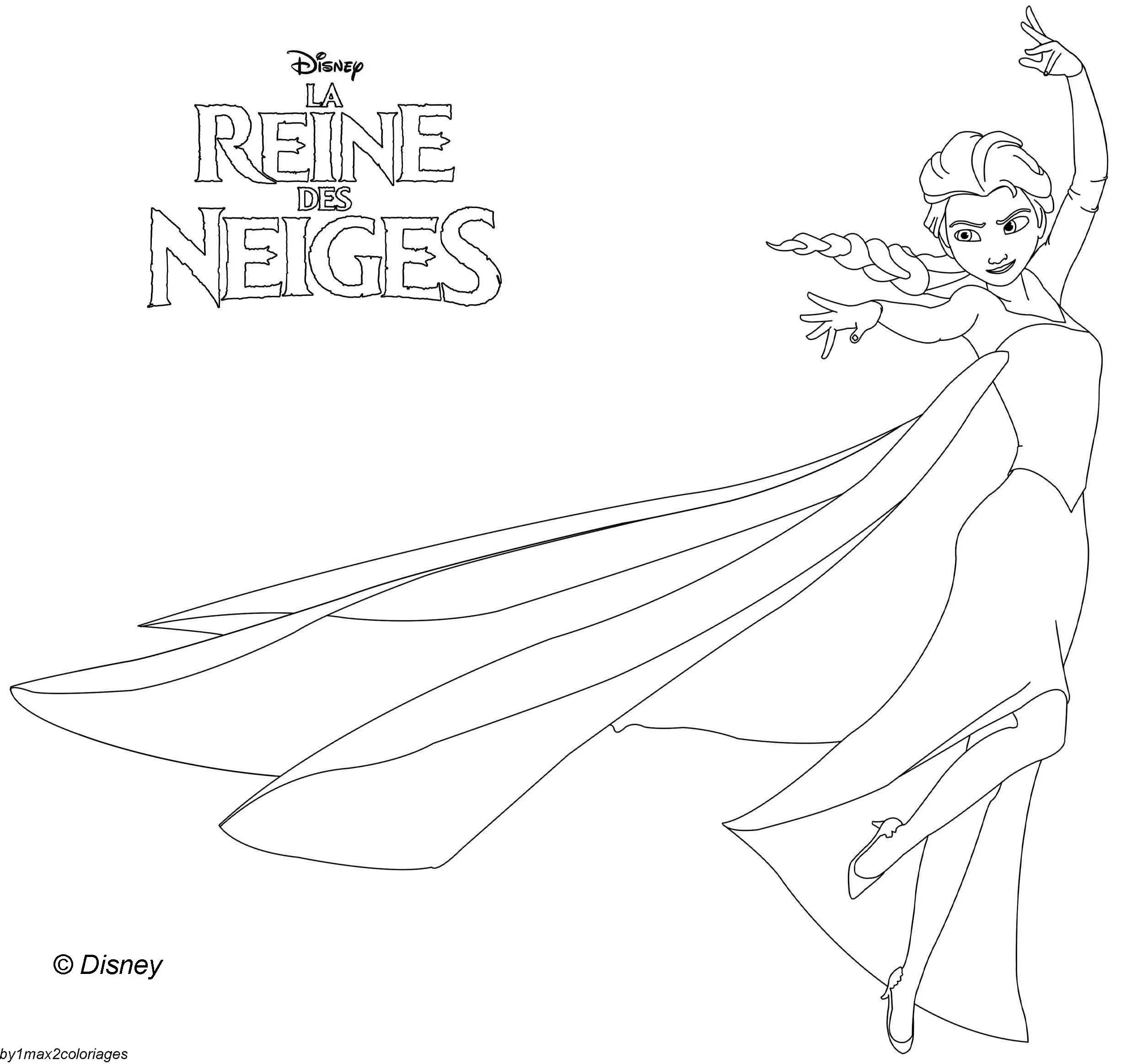Coloriage A Imprimer La Reine Des Neiges Elsa