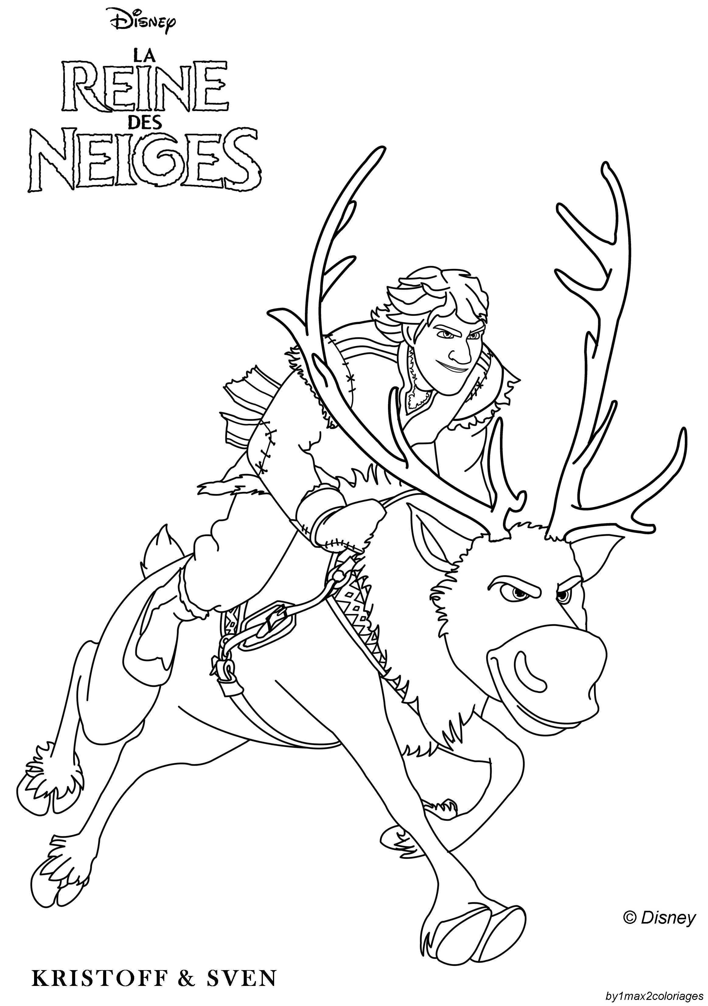 Coloriage des personnages disney la reine des neiges, Kristoff et