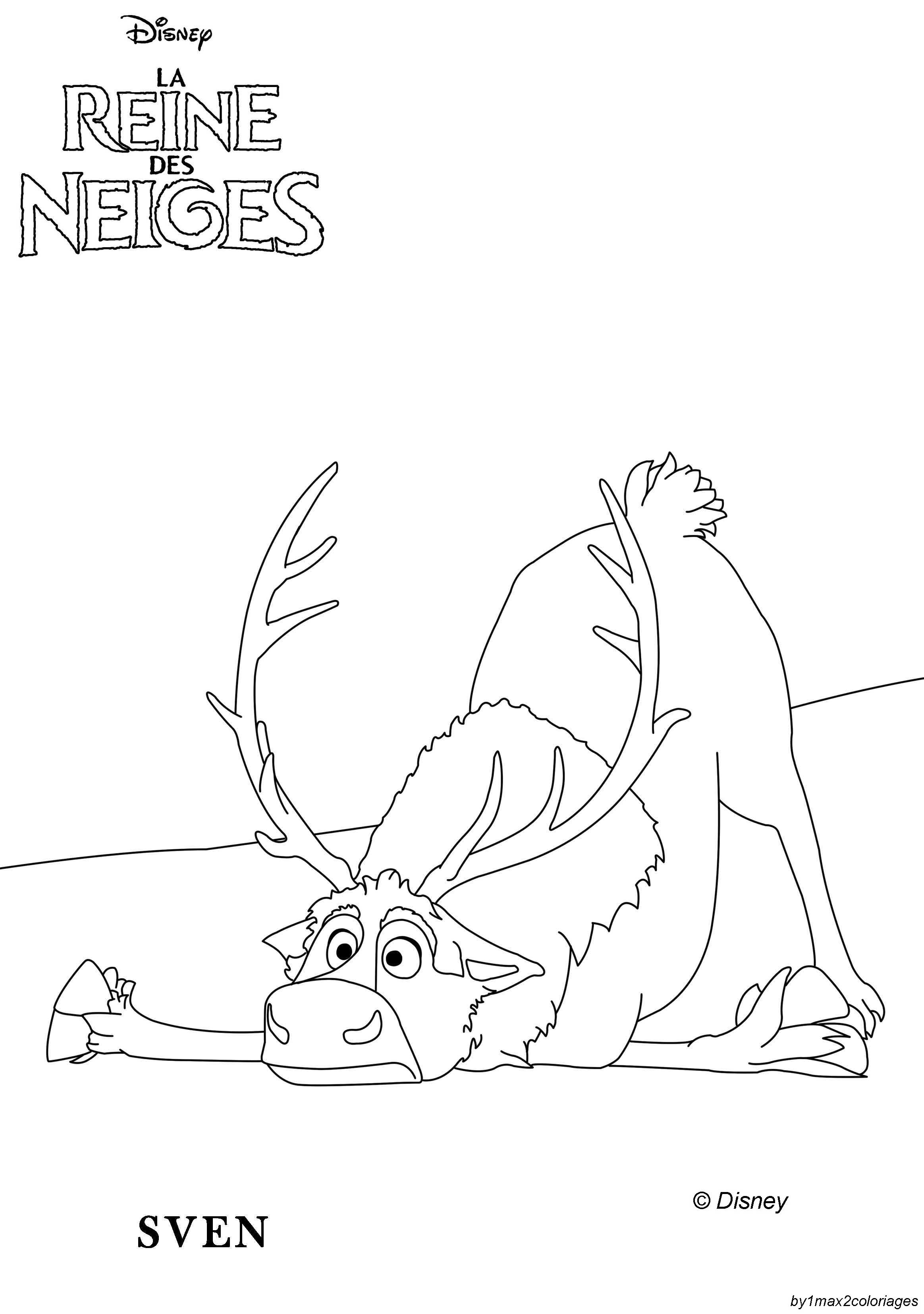 olaf coloring pages with reindeer - photo #26