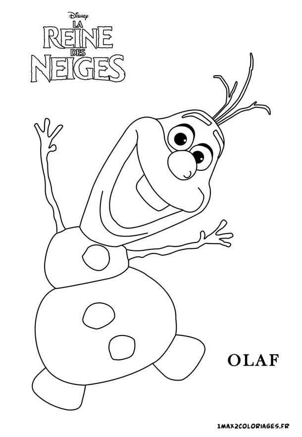 Coloriage olaf le petit bonhomme de neige