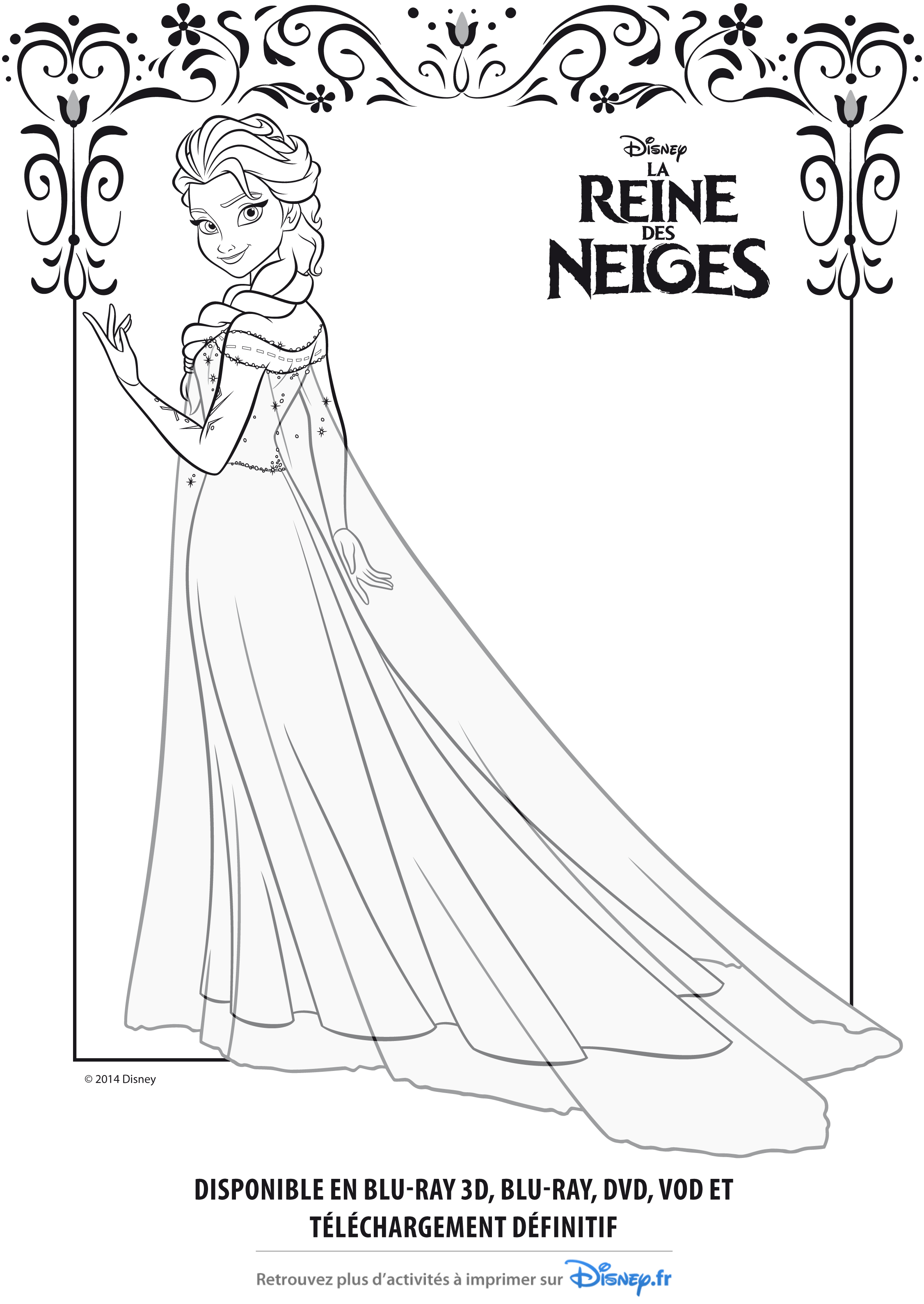 Coloriage la reine des neiges