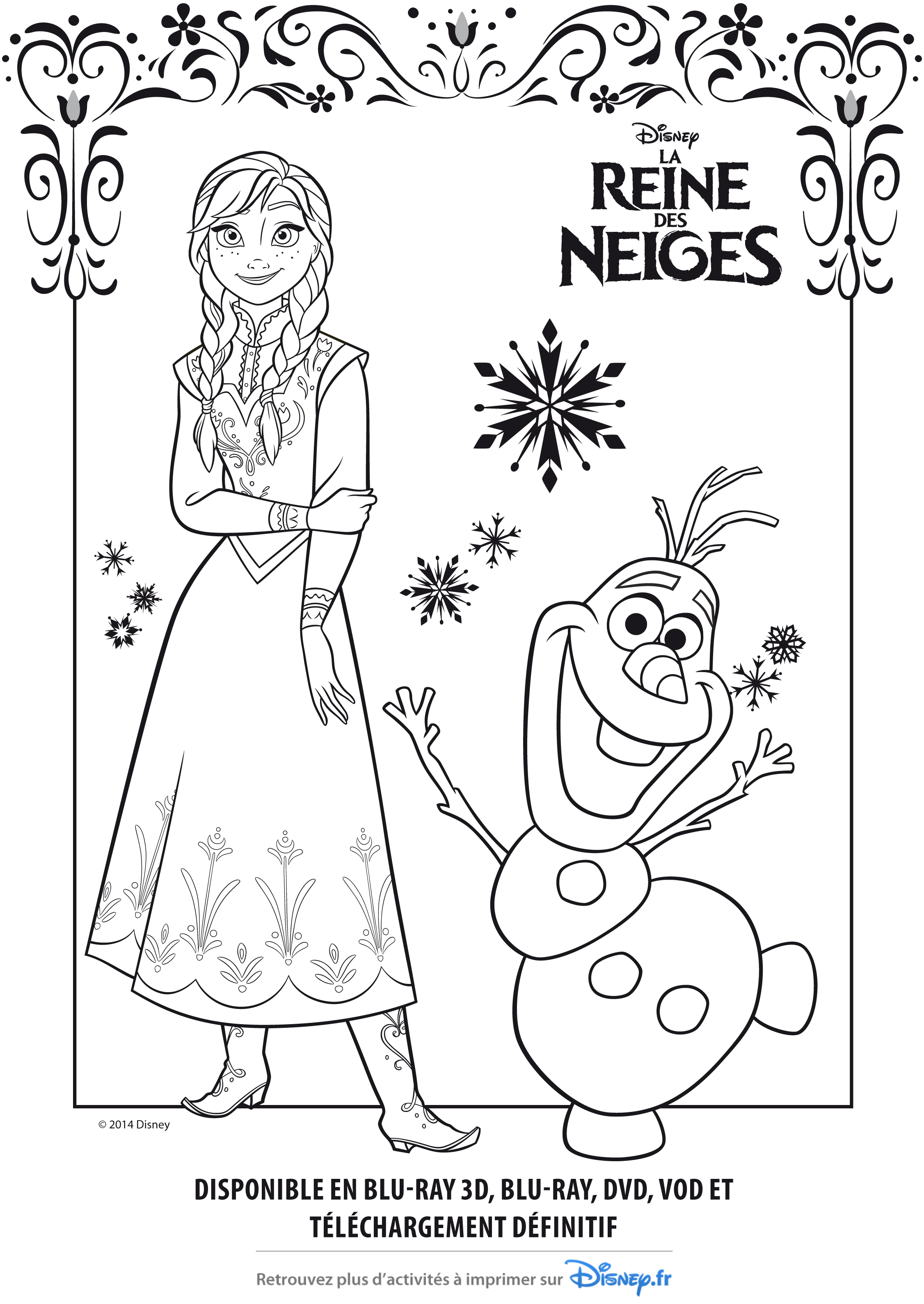 Coloriage la reine des neiges