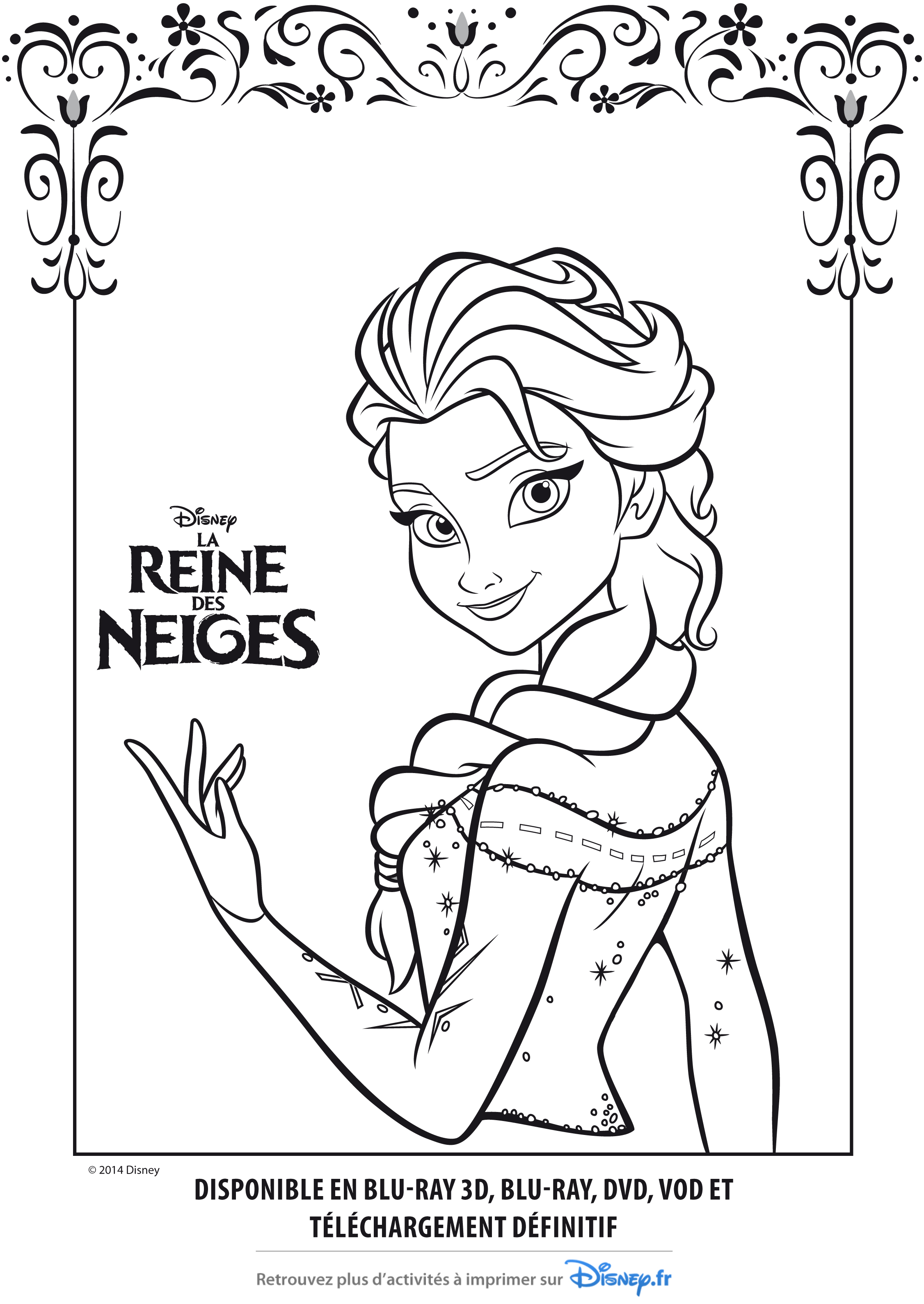 Coloriage la reine des neiges