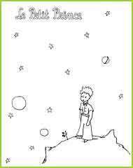 Coloriages Le Petit Prince sur la planète