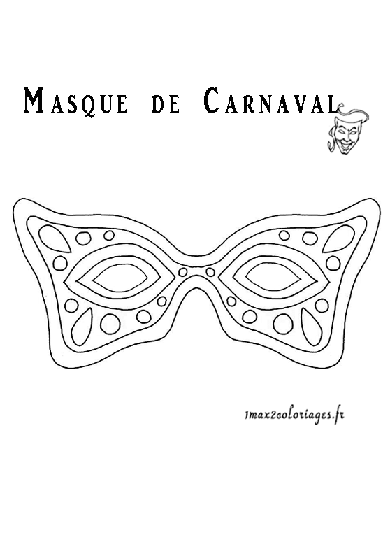 coloriage Masque de Carnaval à colorier et à découper