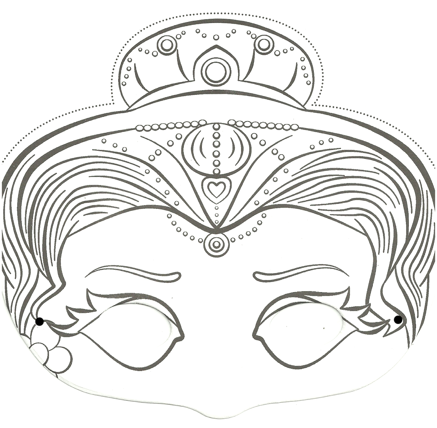 masque enfant de reine à imprimer