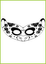 Masque de léopard pour Carnaval à decouper et à colorier