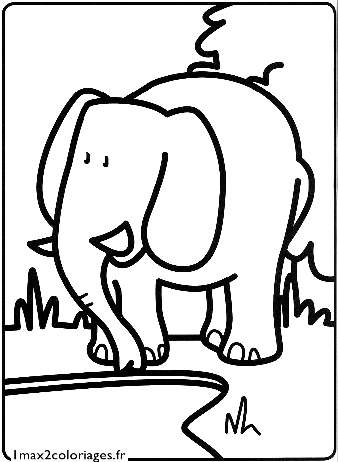 coloriage le petit elephant