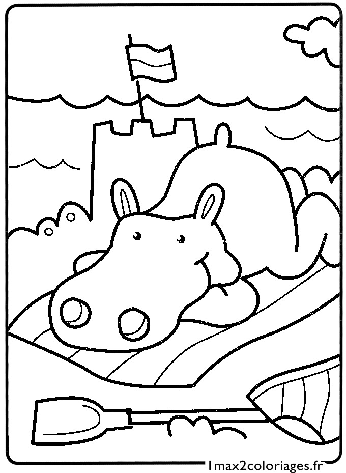 coloriage Le petit hippopotame