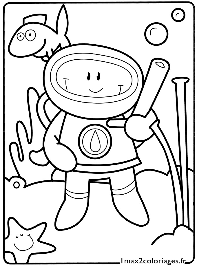 coloriage Le petit plongeur