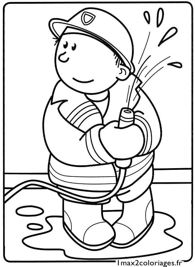 coloriage Le petit pompier