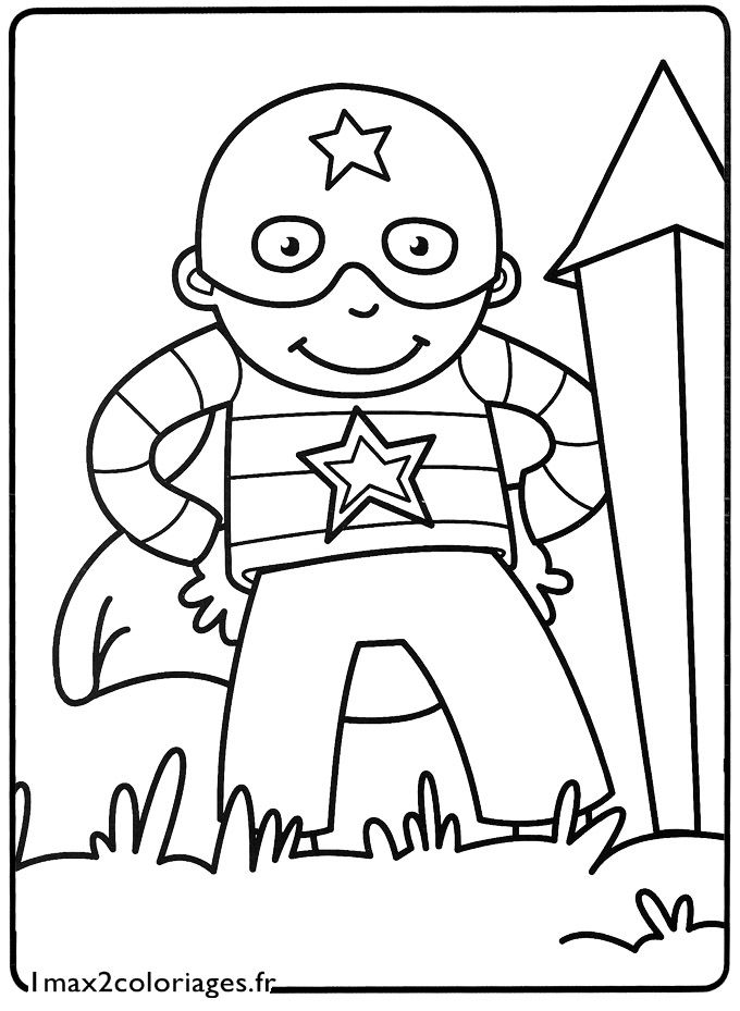 coloriage Le petit super-heros