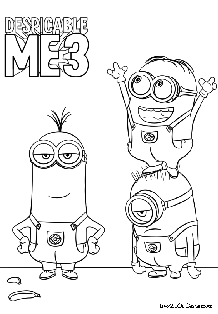 moi moche et méchant 3 coloriage des Minions