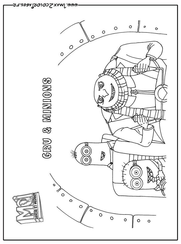 coloriage Gru et 2 minions