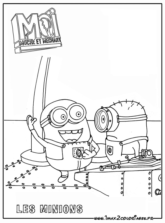 coloriage 2 minions ensemble