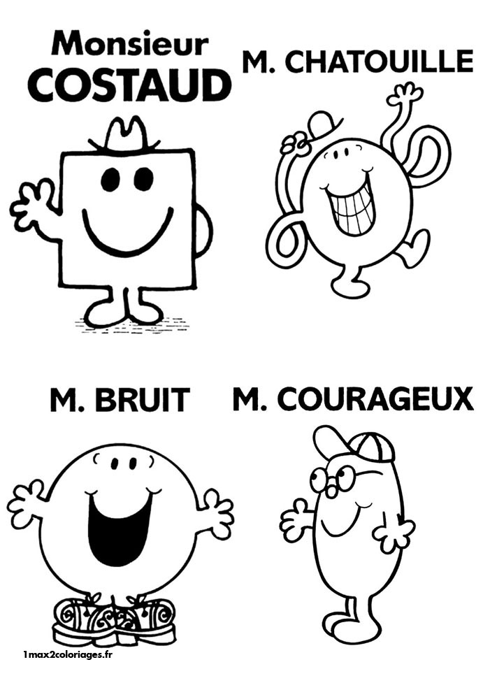 Coloriages Monsieur Madame De Roger Hargreaves M Costaud M Chatouille 