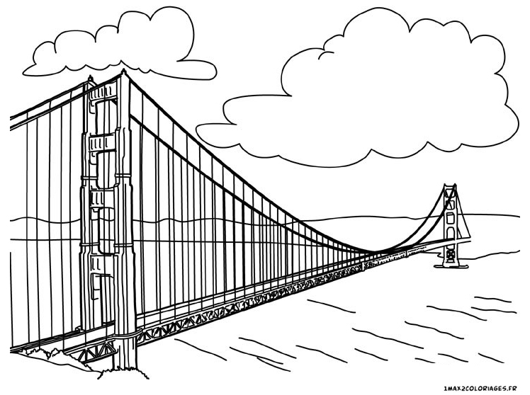 coloriage golden gate en californie