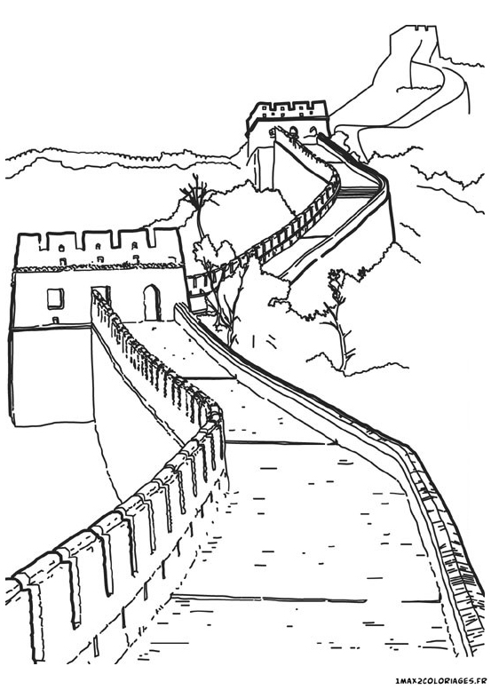 coloriage Muraille de Chine