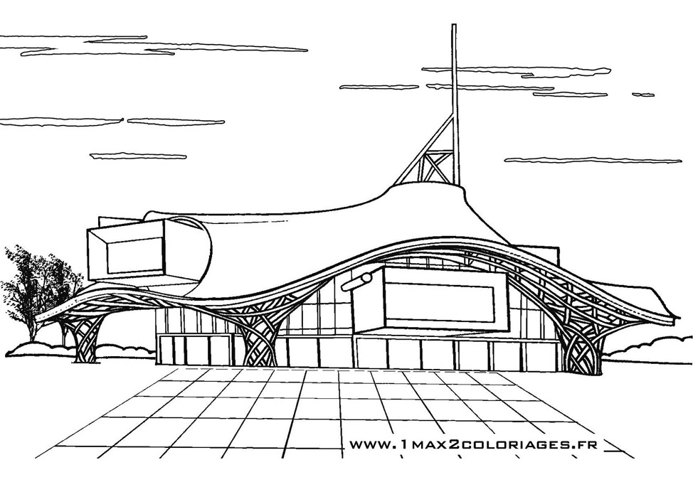 coloriage centre pompidou a metz