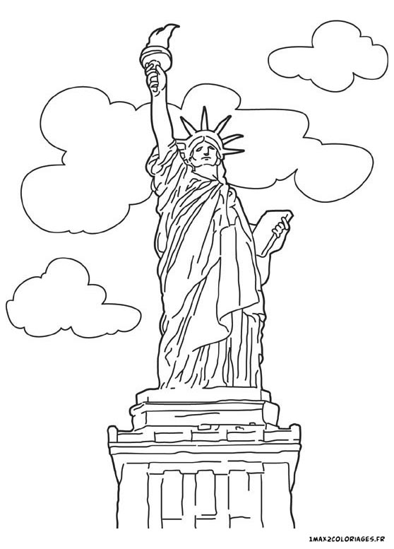 coloriage Statue de la Liberté a new york