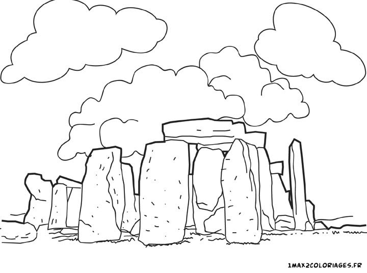 coloriage stonehenge en angleterre