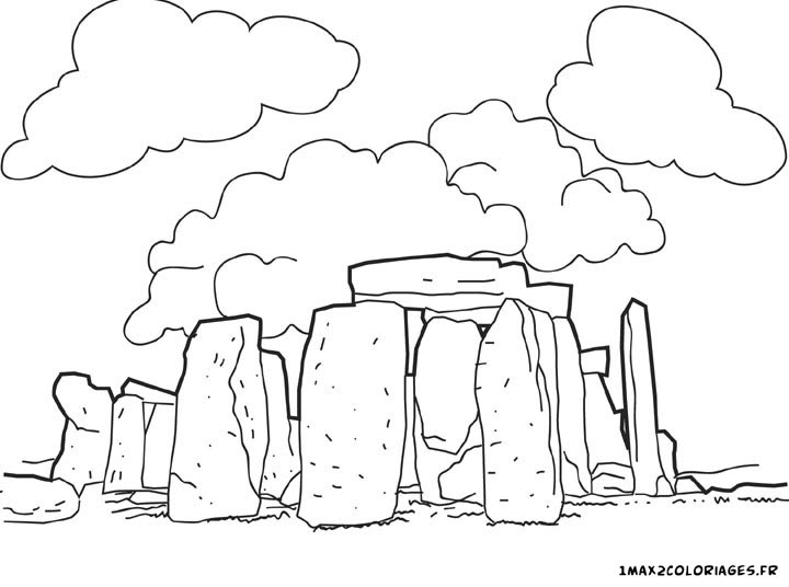 Coloriages De Monuments Coloriages Stonehenge En Angleterre A Imprimer
