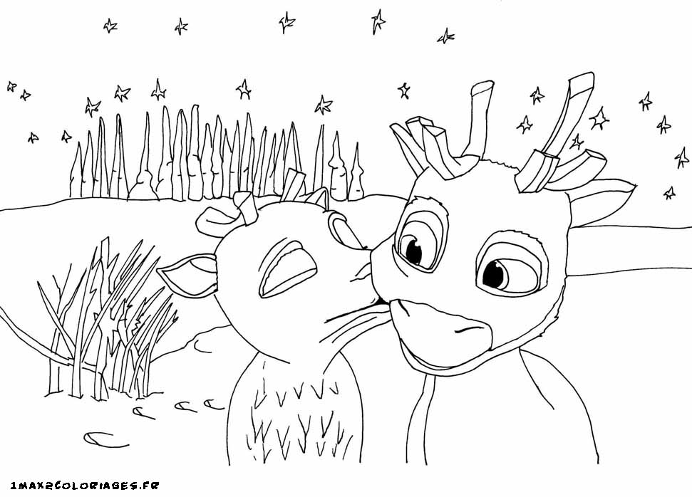 Coloriage Nico Le Petit Renne  Table de Noel
