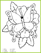 coloriage blanche papillon par numero