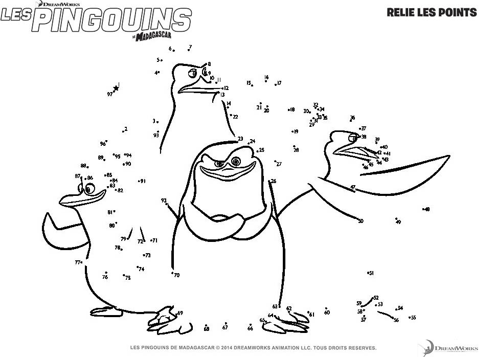 coloriage les Pingouins de Madagascar