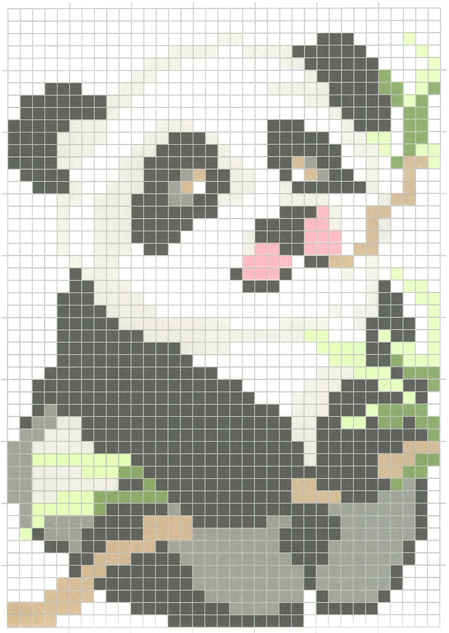 un petit panda pixellisee